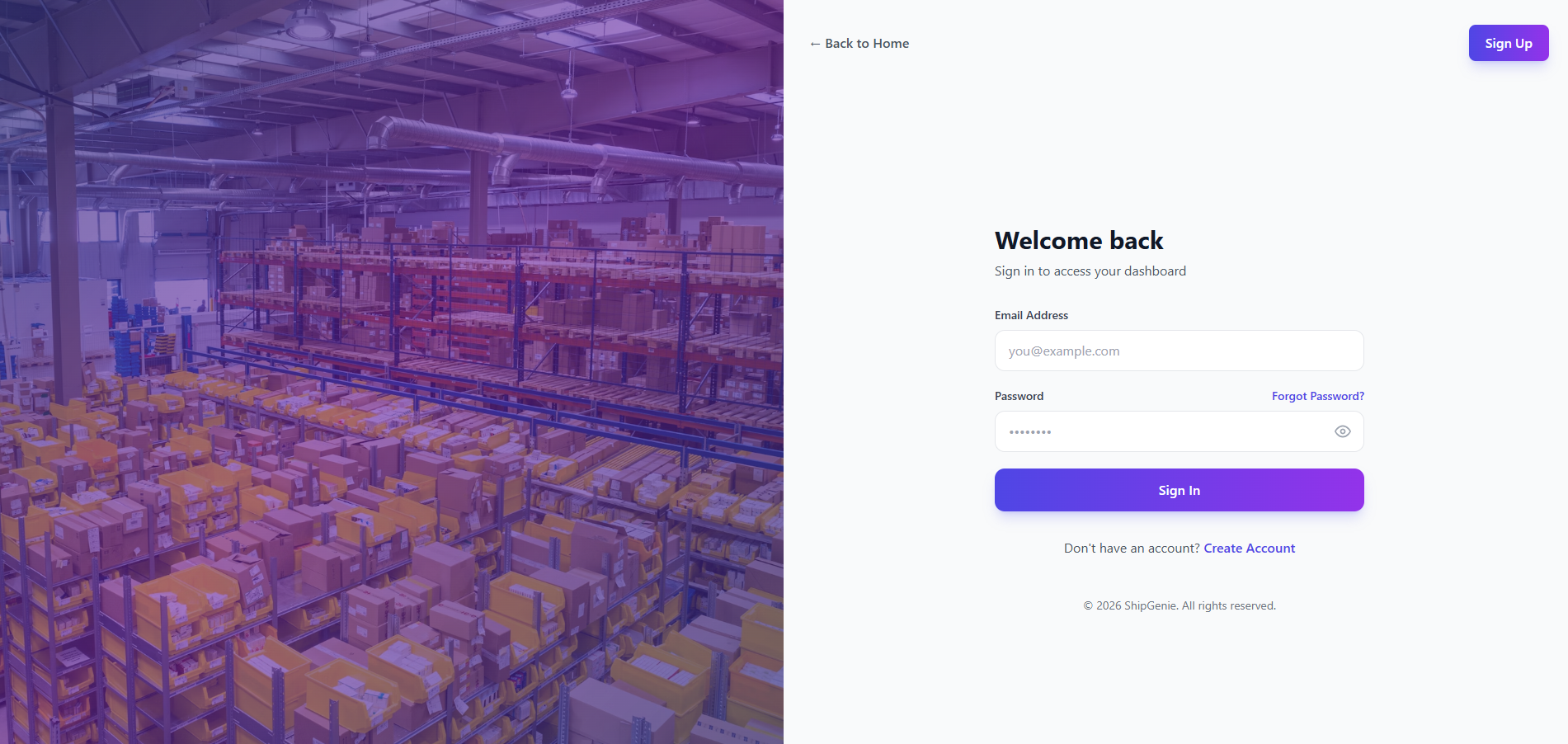 Shipping Management Web Application