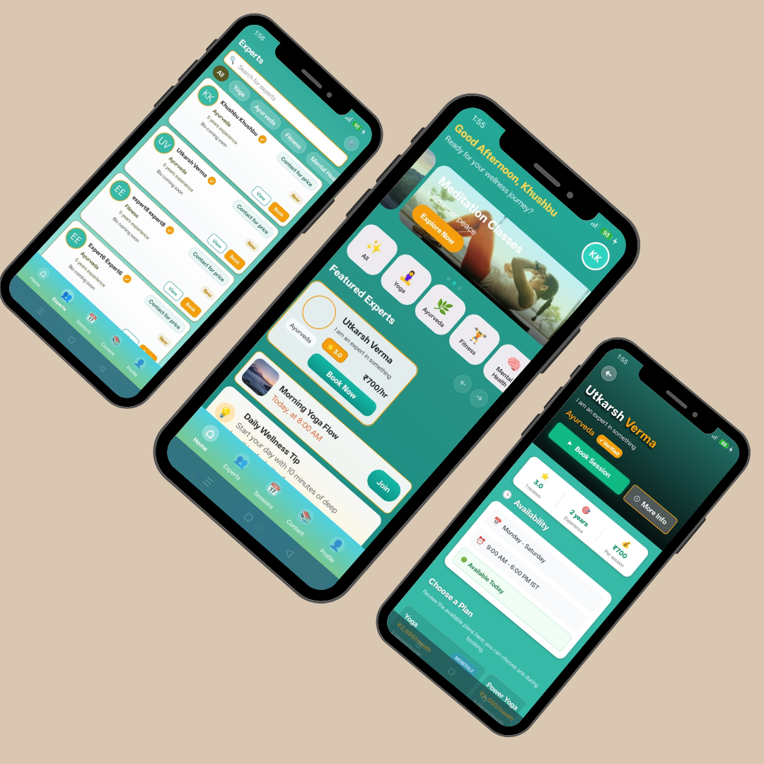 Online Yoga/Diet/Ayurveda Classes Mobile Application