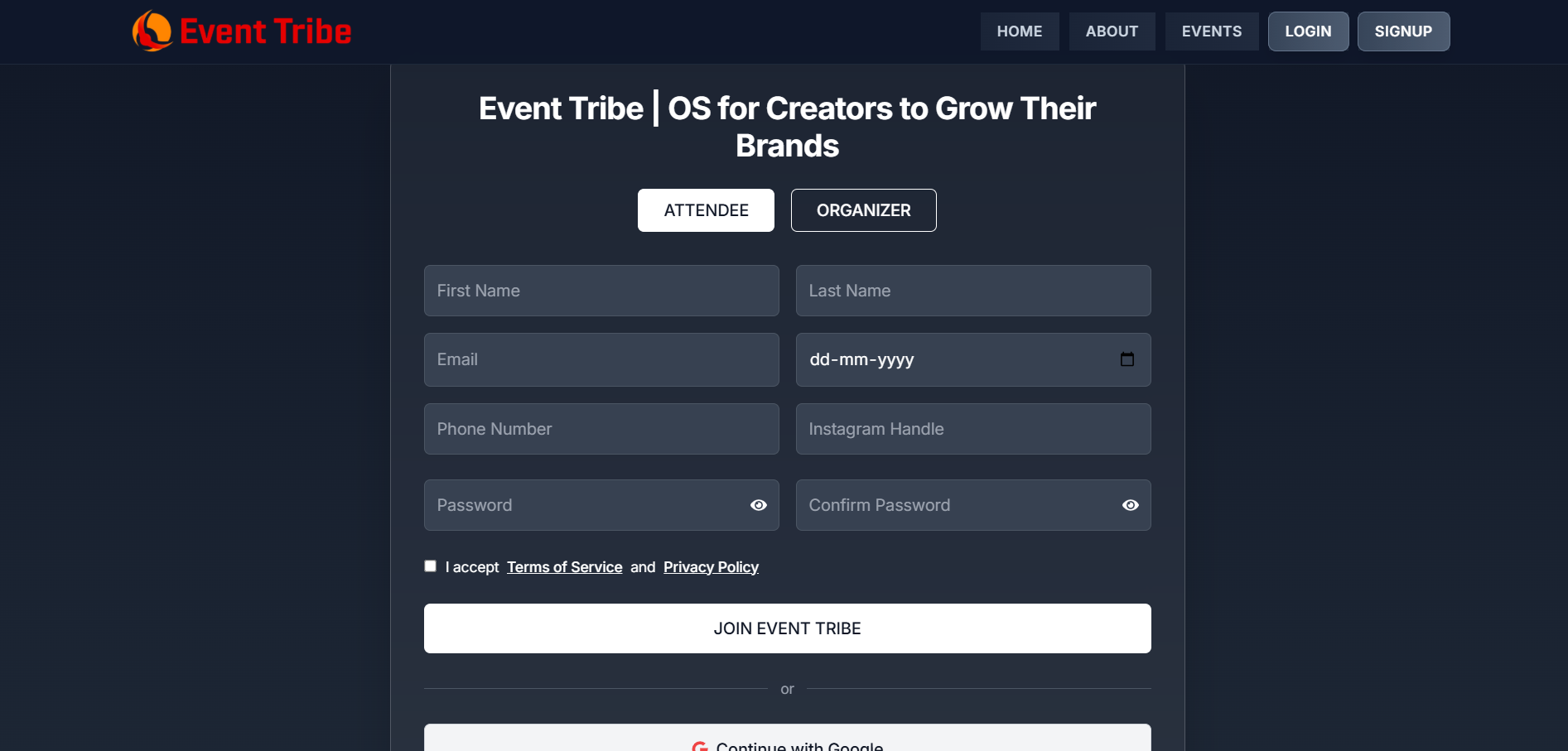 Event Management Web Application